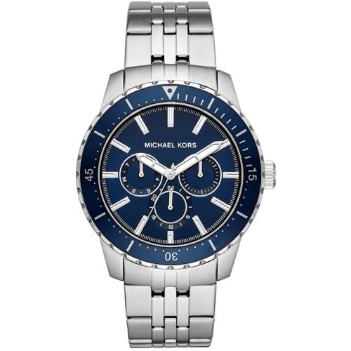 Michael Kors Men's Cunningham Silver/Blue 44mm Watch - MK7153